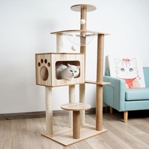 Space Capsule Cat Crawl Nest With Scratching Board - Wooden Pet Toy And Supplies - £58.50 GBP+