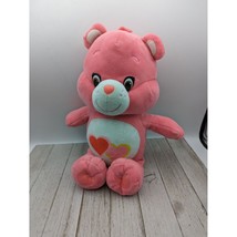 Care Bears Pink Love A Lot Bear 14&quot; Plush 2017 Just Play Hearts Stuffed Toy - £7.91 GBP