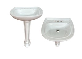 Mexican Talavera Pedestal Sink Handcrafted Ceramic - Blanco Puro - - $11,222.06 MXN