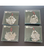 Longaberger 1997 Pewter Christmas Tree Ornaments Set of 4 NIB*ORNAMENTS*... - £19.55 GBP