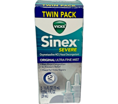 Vicks Sinex Severe Nasal Decongestant Spray, 0.5oz - Twin Pack Exp: 03/2025 - £15.95 GBP