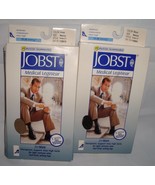Jobst Mens Medium Moderate Compression Therapeutic Socks Black Khaki Closed Knee - £47.92 GBP