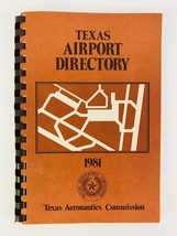 Texas Airport Directory 1981 Texas Aeronautic Commission Houston Dallas Airplane - £74.94 GBP