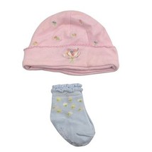 Carter&#39;s Baby Hat and Socks Set 3-9 Months Pink Blue Floral Outfit Sweet... - $19.80