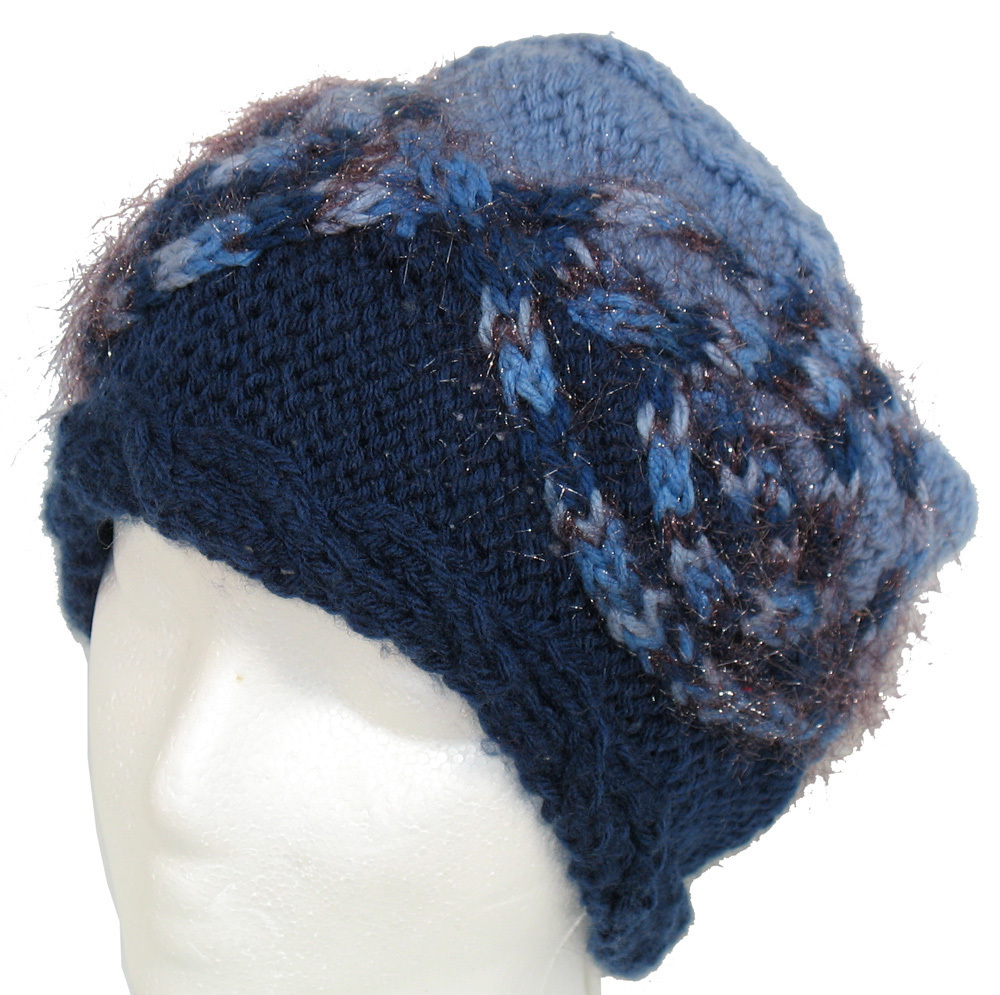 Primary image for Too blue sparkle cable hand knit hat