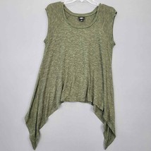 Mossimo Womens Shirt Size L Green Knit Sage Sleeveless Asymmetrical Scoo... - $9.95