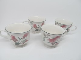 Mikasa Continental Silk Flowers Set Of 4 Coffee Cups VGC - £15.65 GBP