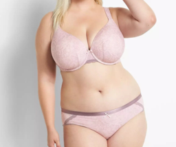 Lane Bryant CACIQUE Silky EXTRA Soft CHEEKY Panty PINK Floral Lacy Plus ... - $15.03