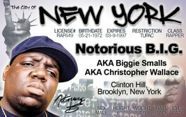 Biggie Smalls Drivers License Novelty ID Card Rap Rapper Notorious B.I.G. NY BIG - £7.12 GBP