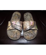 UNDER ARMOUR IGNITE PADDED SOFT SANDALS SLIP-ON CAMO PINK GIRLS SIZE 3Y EUC - €16,34 EUR