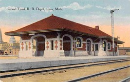 Grand Trunk Railroad Depot Ionia Michigan 1910c postcard - £6.29 GBP