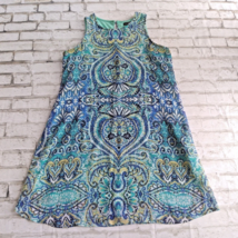 R&amp;K Womens Dress 6 Blue Floral Geometric Sleeveless Lined Boho Mini - £19.90 GBP