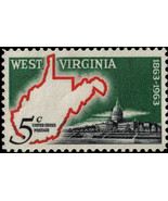1963 5c West Virginia Statehood Centennial Scott 1232 Mint F/VF NH - $0.99