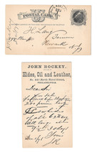 UX5 1876 Phila PA Fancy Cork Cancel Henry Lang Newark John Rockey Hides Leather - $9.95