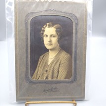 Vintage Portrait Photo in Envelope Cabinet Card, Original Black and White Lovely - £10.08 GBP