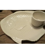 Set of 2 Vintage Sushi Plates with Sauce Cup