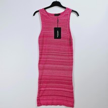 Pretty Little Thing Mini Dress Pink Knitted Two Tone Racer Neck Size Small NEW - £14.61 GBP