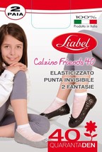 2 Pairs of 40 Den Fantasy Elasticized Socks for Girls Liabel 4040 Friend... - £1.78 GBP