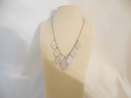 Inc Silver-Tone 18&quot; Crystal Pave Teardrop Statement Necklace R1039 $34 - £14.66 GBP