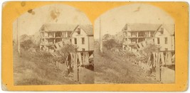 c1900&#39;s Stereoview Showing Effects of Dynamite Explosion on B&amp;A RR Worcester, MA - £21.88 GBP