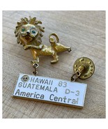 Vintage Lions Club Lapel Pin Hawaii 83 Guatemala D-3 America Central Lion - €20,81 EUR