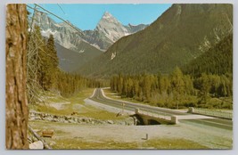 Vintage Postcard Rogers Pass Highway Mt Sir Donald Canadian Rockies BC Scenic - £11.36 GBP