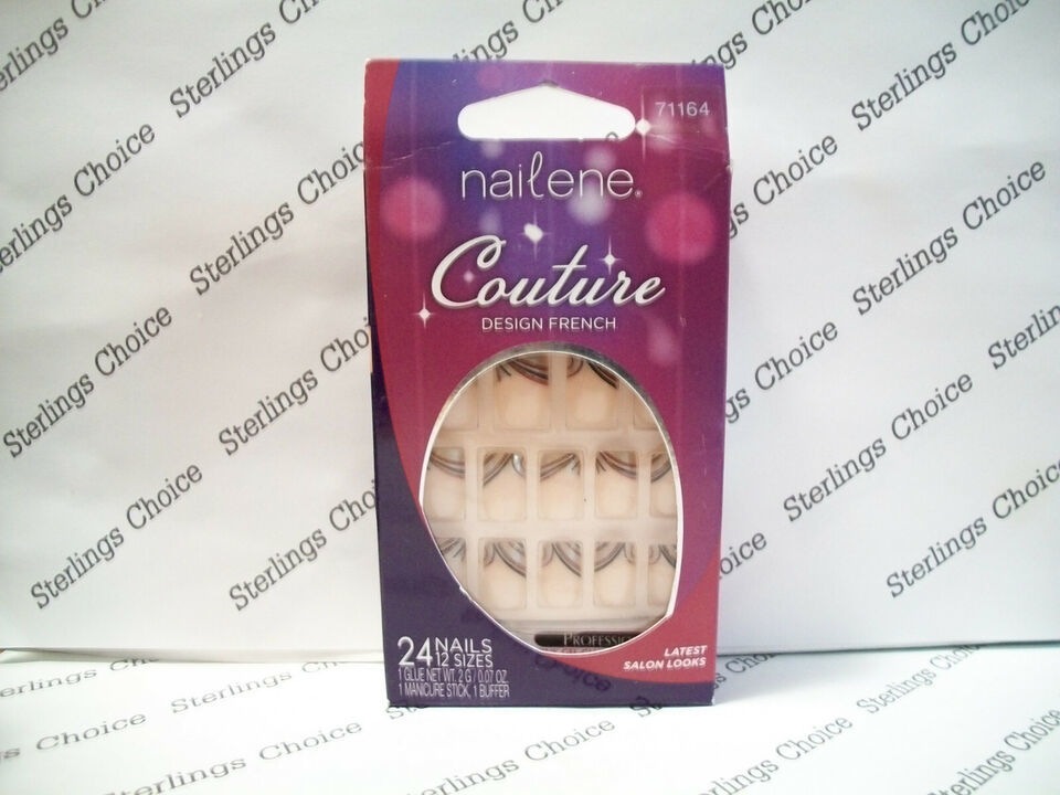 Nailene Couture Design Nails - #71164 Medium Length Black Gold and Silve... - $7.91