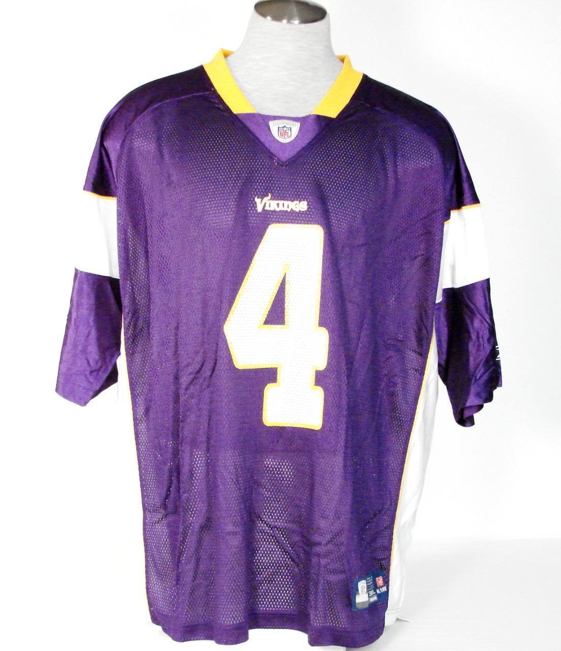 Reebok NFL Minnesota Vikings Favre 4 Purple Football Jersey #4 Youth Boy's NWT - £47.89 GBP