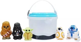 Disney Parks Star Wars Bucket Toy Bath Set Chewbacca R2-D2 BB-8 Yoda Darth NWT - £27.24 GBP