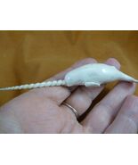 Whale-w126 little white Narwhal Whale of shed ANTLER figurine Bali sea u... - $2,164.42 MXN