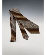 Vintage SUPERBA Men&#39;s Neck Tie DACRON Disco 1960&#39;s Classic Brown - $22.75