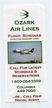 Ozark Airlines Flight Schedule January 2001 Columbia Joplin Chicago and Dallas  - £14.09 GBP