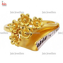 18Kt, 22Kt Solid Yellow Gold Wedding Women&#39;S Flower Ring Size 7 8 9 10 11 12 13 - £897.92 GBP+