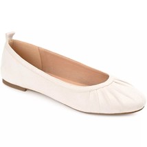 Journee Collection Women Ruched Ballet Flats Tannya Size US 10M Bone White - $31.68