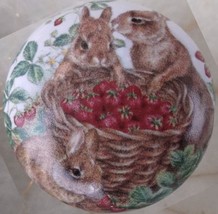 Cabinet Knobs Knob W/ Bunnies with Berries  Rabbit Wildlife bunny - $5.20