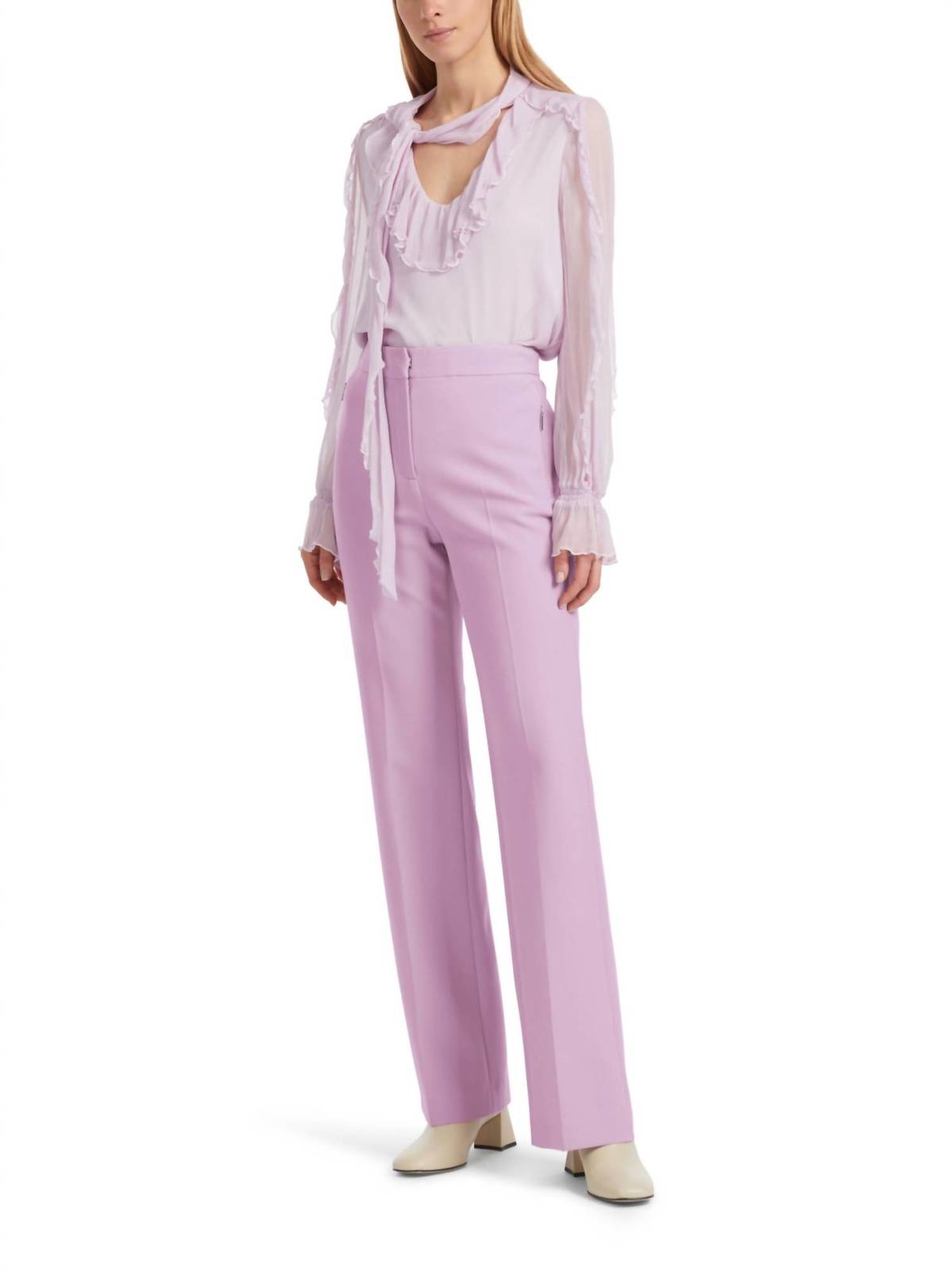 Marc Cain faid high waist trousers in Lilac