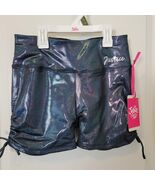 Justice Active Size XL 16/18 Blue Shimmer Yoga Shorts Rutched NWT Dance ... - $20.69 CAD