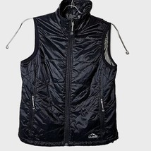 LL Bean Misses S Small Primaloft Quilted Black Full Zip Winter Cold Vest 288310 - £45.93 GBP