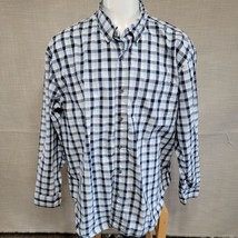 C.E. Schmidt Men&#39;s Button Down Shirt Size XXL Blue Plaid Long Sleeve - $12.35