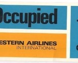 Western Airlines International Seat Occupied Card  - £15.46 GBP