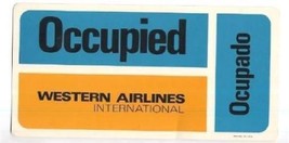 Western Airlines International Seat Occupied Card  - £15.55 GBP