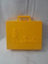 Vintage 1980 Fisher PriceYellow Plastic Crayon Pencil Carrying Case 8” X 10” - £11.61 GBP