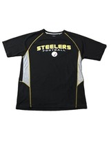 MEN’S LARGE Black &amp; Yellow Mesh Pittsburgh Steelers  NFL T-Shirt Minor Wear - $8.00