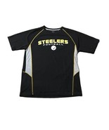 MEN’S LARGE Black &amp; Yellow Mesh Pittsburgh Steelers  NFL T-Shirt Minor Wear - $8.00