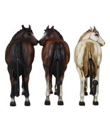 Set of 3 Rustic Western White Brown Chestnut Horses Hind Butt Coat Wall ... - $55.37 CAD