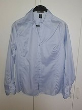 North End Sport Ladies Ls Blue 100% Cotton BUTTON-DOWN SHIRT-M-NWOT-SHEEN-NICE - $11.29