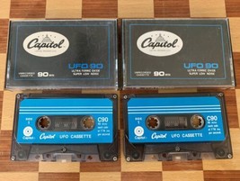 2 Blank Cassette Tapes 90 Minute Capitol Ultra Ferric Oxide UFO 90 Made In USA - £13.56 GBP