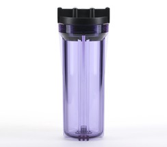 10&quot; Clear Housing With Black Rib Cap For Ro And Filtration Systems,, 10C... - $41.92