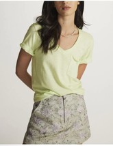 Anthropologie T.LA Women&#39;s XS Yellow Solid Print Classic V-neck Shirt Top Blouse - £21.66 GBP