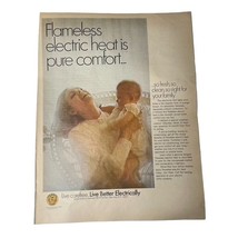 1969 Fameless Electric Heat Print Ad Full Page Mother Holding Baby u Original Vi - £7.46 GBP